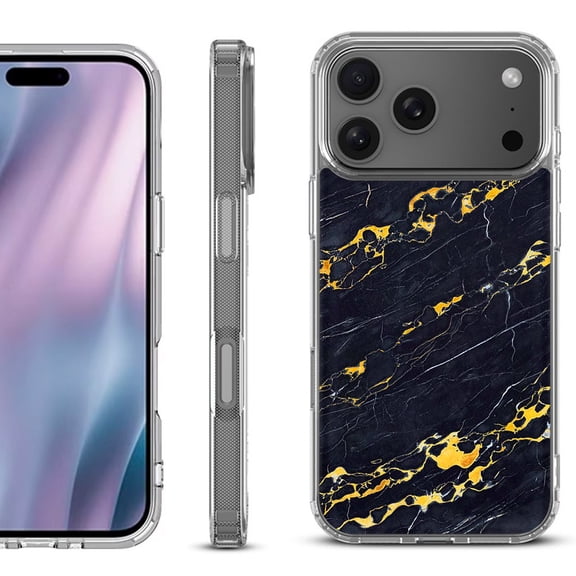 For iPhone 17 Pro Max Protective Shockproof Phone Case, by OneToughShield - Marble / Lava