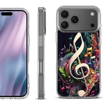 For iPhone 17 Pro Max Protective Shockproof Phone Case, by OneToughShield - Music Notes Colorful