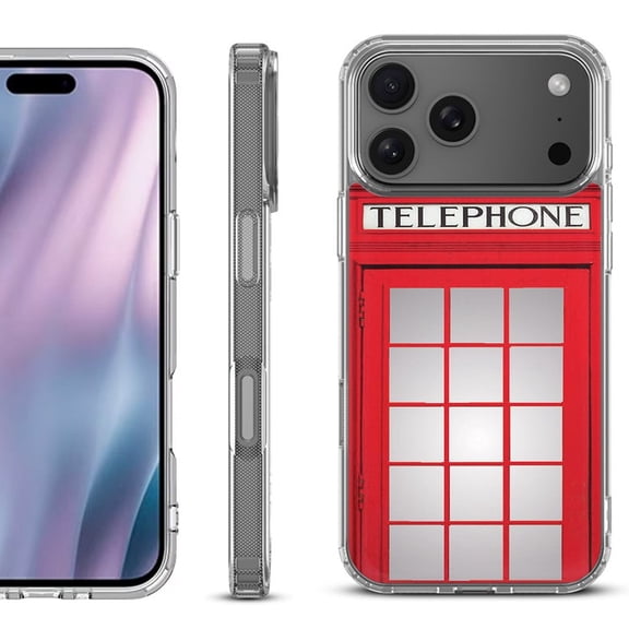 For iPhone 17 Pro Max Protective Shockproof Phone Case, by OneToughShield - Phone Booth Red