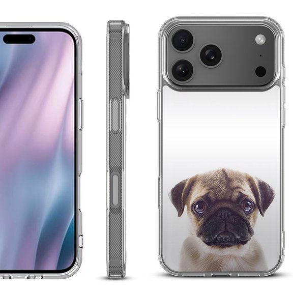 For iPhone 17 Pro Max Protective Shockproof Phone Case, by OneToughShield - Pug Face