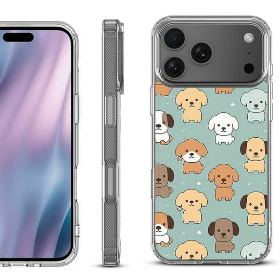 For iPhone 17 Pro Max Protective Shockproof Phone Case, by OneToughShield - Puppies