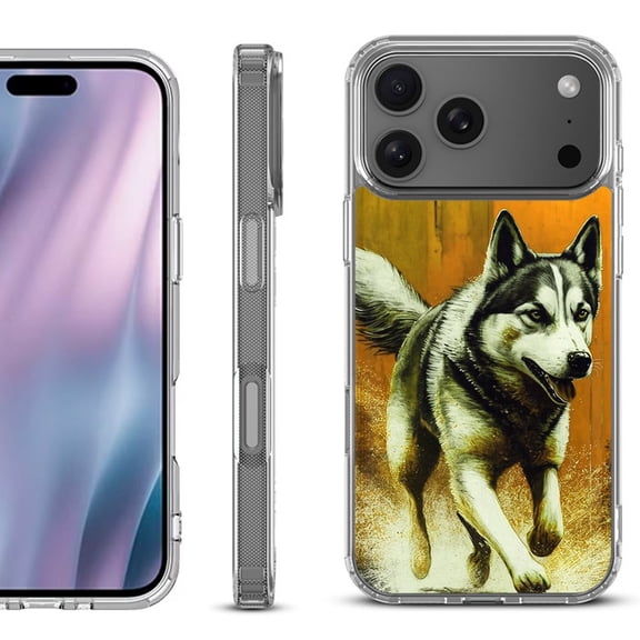 For iPhone 17 Pro Max Protective Shockproof Phone Case, by OneToughShield - Running Husky