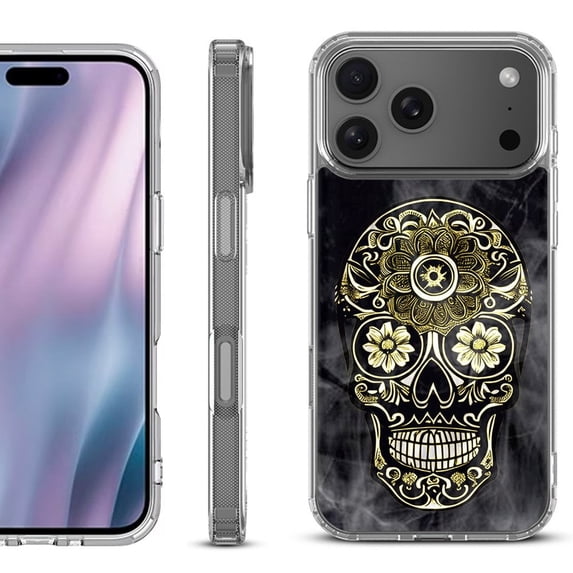 For iPhone 17 Pro Max Protective Shockproof Phone Case, by OneToughShield - Skull Smoke