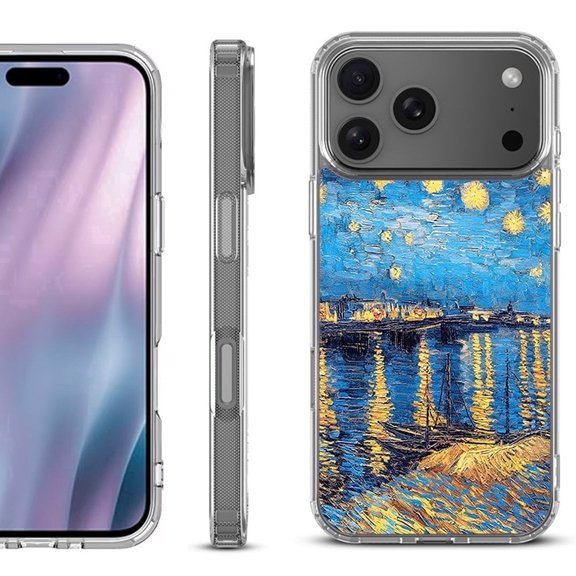 For iPhone 17 Pro Max Protective Shockproof Phone Case, by OneToughShield - Starry Night Rhone