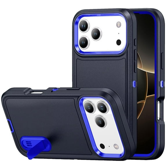 For iPhone 17 Pro PEAK 3in1 Toughest Hybrid with Stand Cover Case - Black/Blue