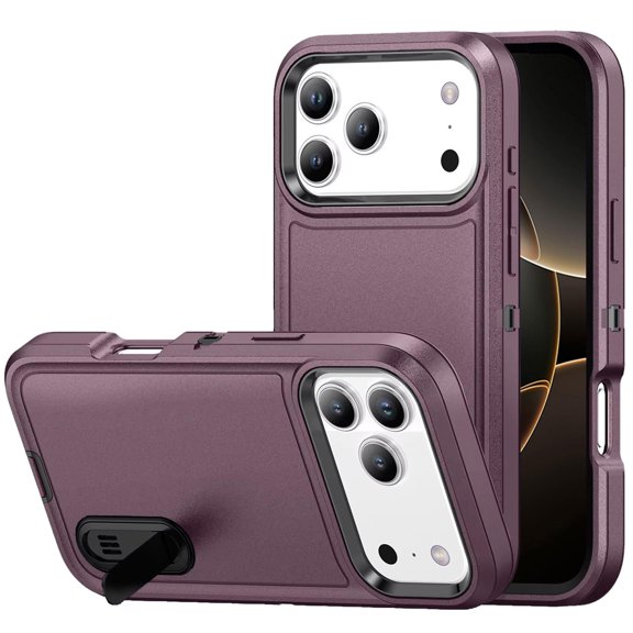 For iPhone 17 Pro PEAK 3in1 Toughest Hybrid with Stand Cover Case - Burgundy/Black