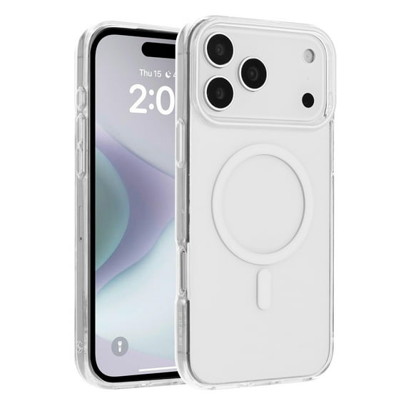 For iPhone 17 Pro Phone Case, Slim-Fit Clear Magnetic Charging Shock Resistant Phone Case for iPhone 17 Pro Clear