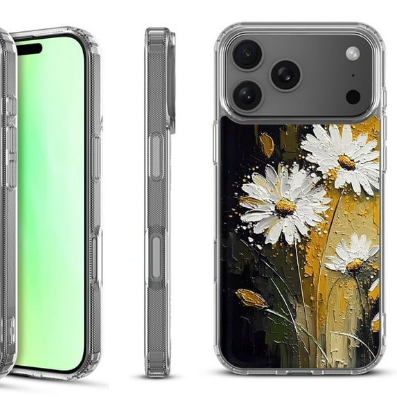 For iPhone 17 Pro Shockproof Protective Phone Case, by OneToughShield - Abstract Daisy