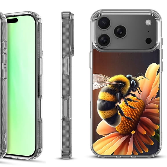 For iPhone 17 Pro Shockproof Protective Phone Case, by OneToughShield - Bee