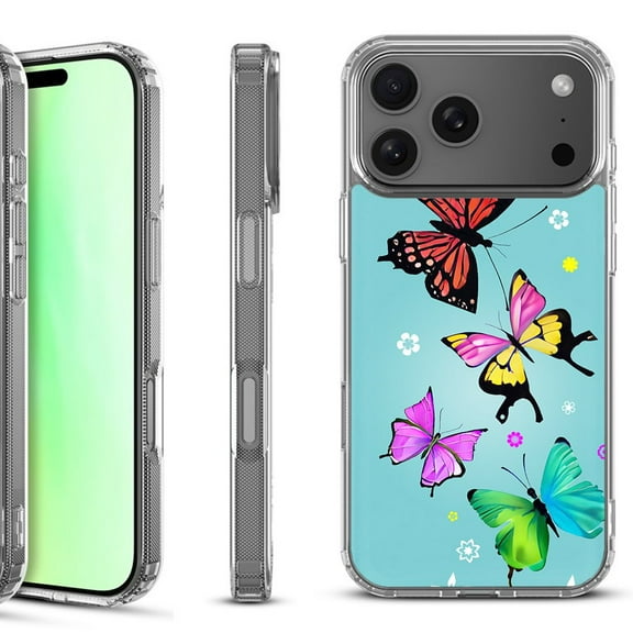 For iPhone 17 Pro Shockproof Protective Phone Case, by OneToughShield - Butterfly