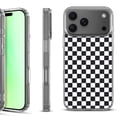 thumbnail image 1 of For iPhone 17 Pro Shockproof Protective Phone Case, by OneToughShield - Checker B/W, 1 of 5