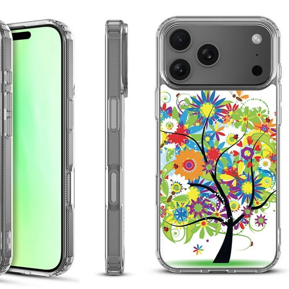 For iPhone 17 Pro Shockproof Protective Phone Case, by OneToughShield - Colorful Tree