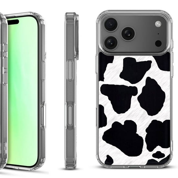 For iPhone 17 Pro Shockproof Protective Phone Case, by OneToughShield - Cow Skin Design