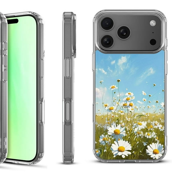 For iPhone 17 Pro Shockproof Protective Phone Case, by OneToughShield - Daisy Field