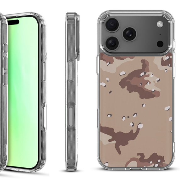For iPhone 17 Pro Shockproof Protective Phone Case, by OneToughShield - Desert Camo