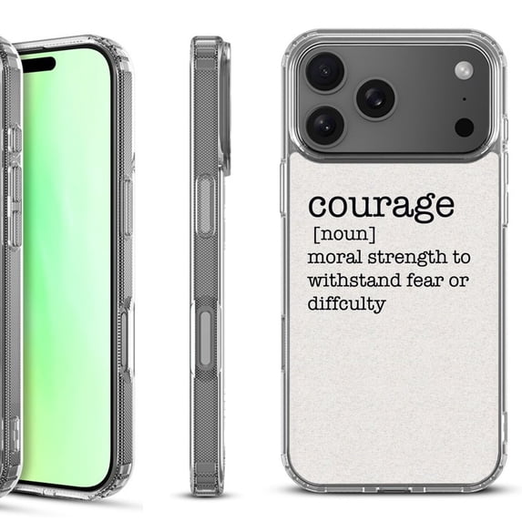 For iPhone 17 Pro Shockproof Protective Phone Case, by OneToughShield - Dictionary/Courage