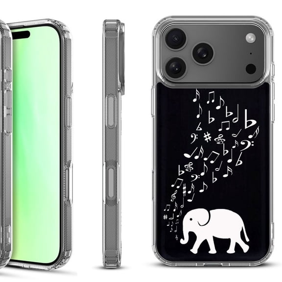 For iPhone 17 Pro Shockproof Protective Phone Case, by OneToughShield - Elephant Music