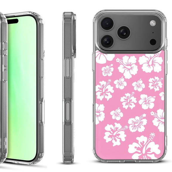 For iPhone 17 Pro Shockproof Protective Phone Case, by OneToughShield - Hibiscus Pink