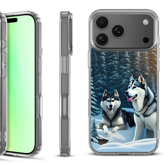 For iPhone 17 Pro Shockproof Protective Phone Case, by OneToughShield - Husky Snow