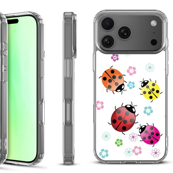 For iPhone 17 Pro Shockproof Protective Phone Case, by OneToughShield - Ladybug