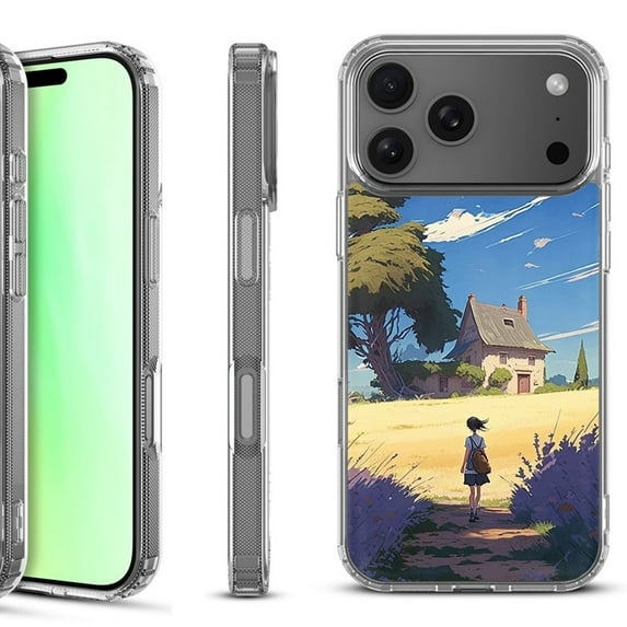 For iPhone 17 Pro Shockproof Protective Phone Case, by OneToughShield - Lavender Summer