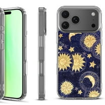 For iPhone 17 Pro Shockproof Protective Phone Case, by OneToughShield - Moon Sun Star