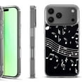 thumbnail image 1 of For iPhone 17 Pro Shockproof Protective Phone Case, by OneToughShield - Music Notes / Black, 1 of 5