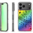 thumbnail image 1 of For iPhone 17 Pro Shockproof Protective Phone Case, by OneToughShield - Music Notes / Rainbow, 1 of 5