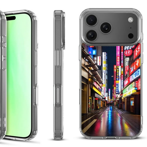 For iPhone 17 Pro Shockproof Protective Phone Case, by OneToughShield - Neon Street