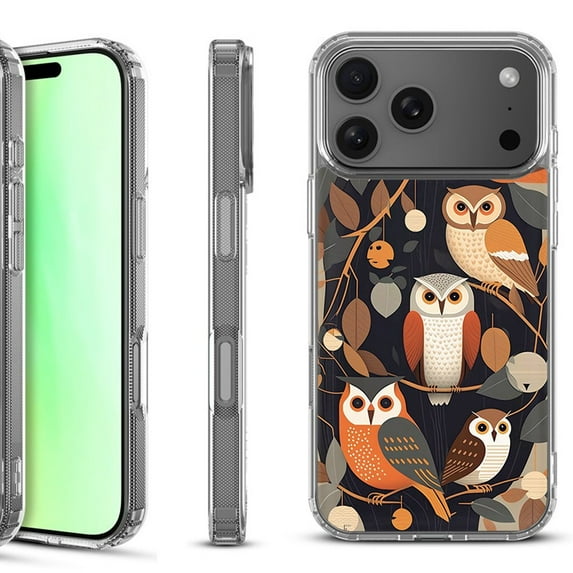 For iPhone 17 Pro Shockproof Protective Phone Case, by OneToughShield - Owl Mix