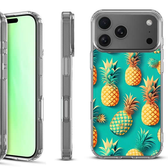 For iPhone 17 Pro Shockproof Protective Phone Case, by OneToughShield - Pineapple