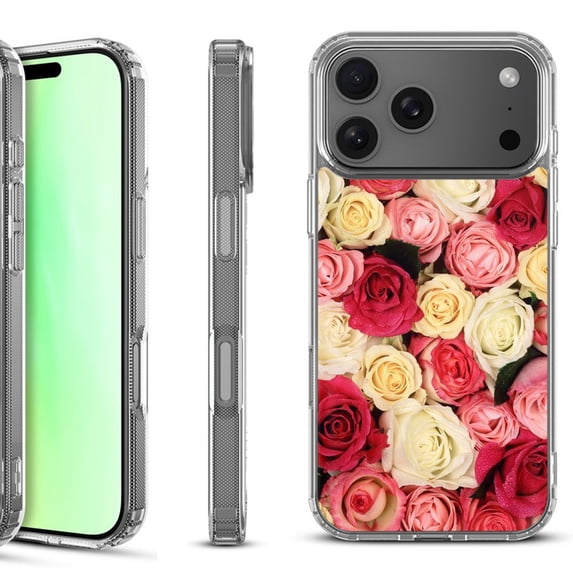 For iPhone 17 Pro Shockproof Protective Phone Case, by OneToughShield - Rose Bouquet