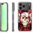 thumbnail image 1 of For iPhone 17 Pro Shockproof Protective Phone Case, by OneToughShield - Rose Skull, 1 of 5