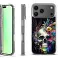 thumbnail image 1 of For iPhone 17 Pro Shockproof Protective Phone Case, by OneToughShield - Skull Flower, 1 of 5