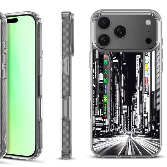 For iPhone 17 Pro Shockproof Protective Phone Case, by OneToughShield - Tokyo Night