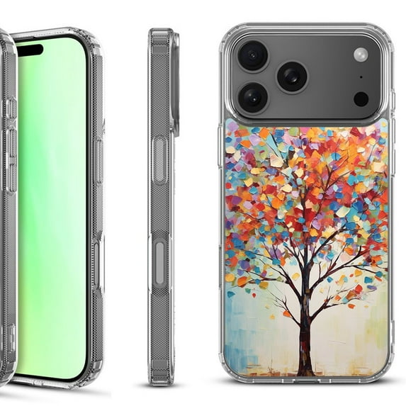 For iPhone 17 Pro Shockproof Protective Phone Case, by OneToughShield - Vibrant Tree