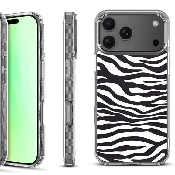 For iPhone 17 Pro Shockproof Protective Phone Case, by OneToughShield - Zebra B/W