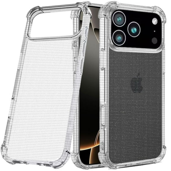 For iPhone 17 Pro Shockproof Transparent Thick TPU Case Cover - Clear