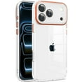 thumbnail image 1 of For iPhone 17 Pro Transparent Clear Hybrid with Matching Metal Buttons and Camera Protection - Cosmic Orange, 1 of 3