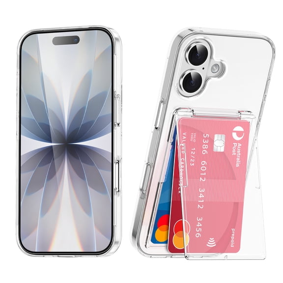 For iPhone 17 Wallet Case , with Hidden Card Slot Stand, Anti-Scratch Protective Shockproof, Slim Wallet Case for iPhone 17,Clear