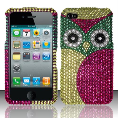 For iPhone 4/4s (AT&T/Verizon/Sprint) Full Diamond Protectors - Owl FPD