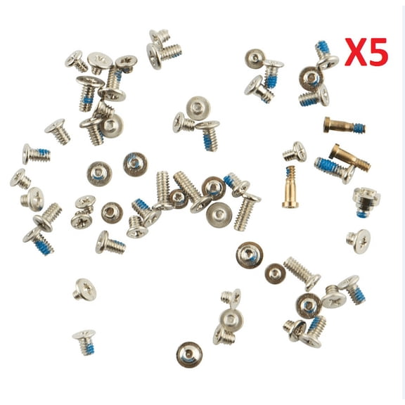 For iPhone 6 Plus Pack of 5 Complete Screw Set in Silver