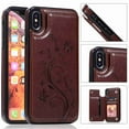 thumbnail image 1 of For iPhone 7 Plus / 8 Plus,Dteck Retro Flower Patterned PU Leather Back Card Wallet Flip Stand Cover,brown, 1 of 1
