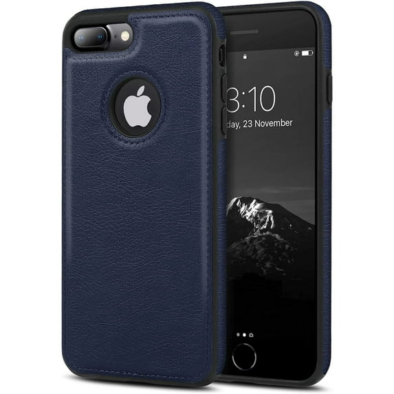 For iPhone 7 Plus & iPhone 8 Plus (5.5'') Case Luxury Leather Business Vintage Slim Non-Slip Soft Grip Shockproof Protective Cover