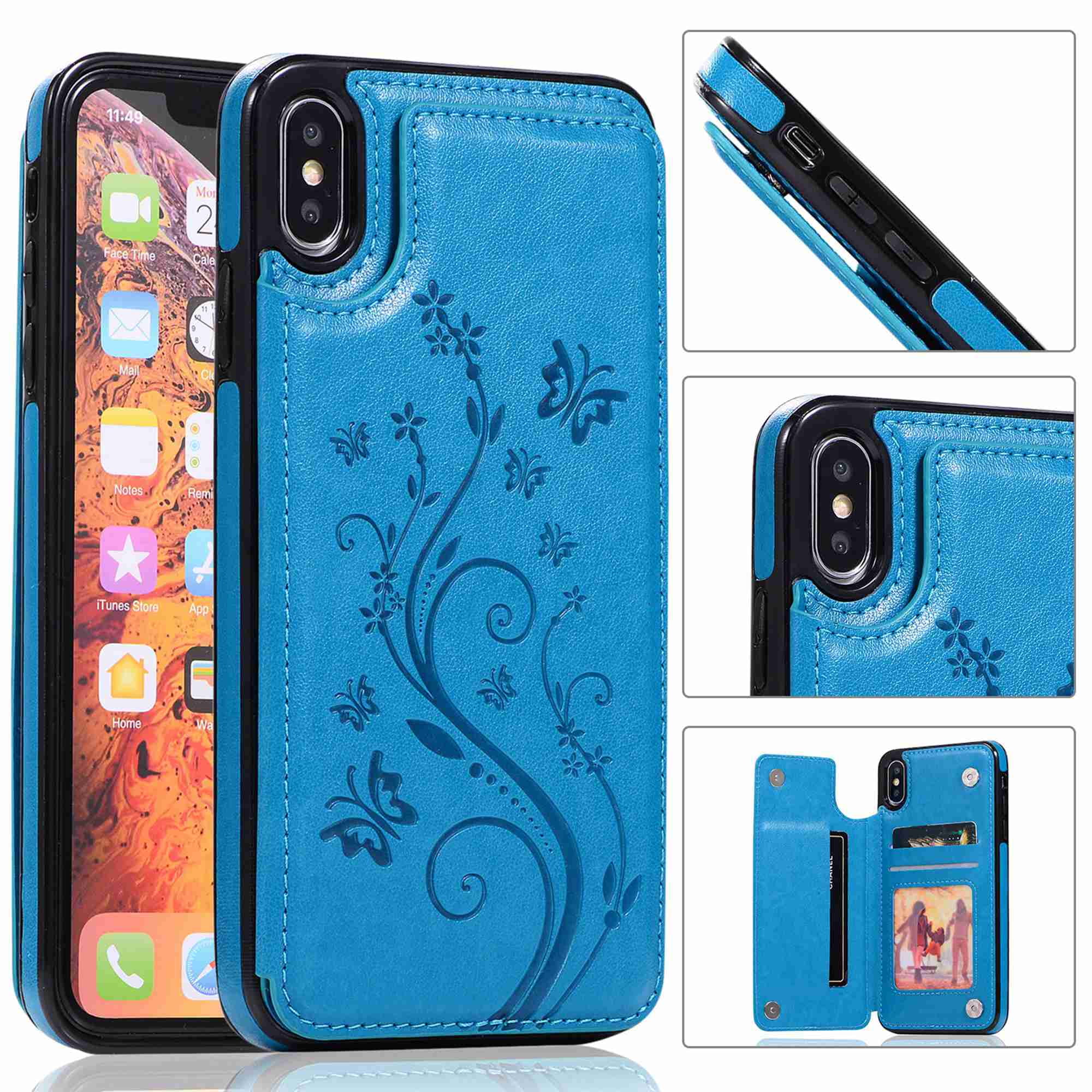 For iPhone 7 / iPhone 8,Dteck Retro Flower Patterned PU