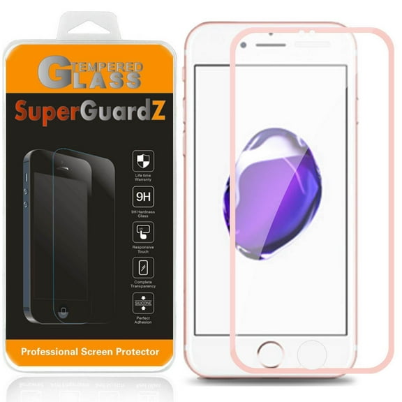 For iPhone 8 Plus - SuperGuardZ Full Cover Tempered Glass Screen Protector, Edge-To-Edge, 9H, Anti-Scratch, Anti-Bubble, Anti-Fingerprint [Rose Pink]