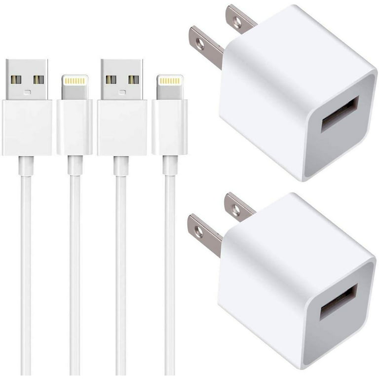 For iPhone Charger Charging Cable +USB Wall Charger 5-Pack, Power Adapter  Plug Block Compatible iPhone X/8/8 Plus/7/7 Plus/6/6S/6