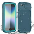 thumbnail image 1 of For iPhone SE 2022 Case iPhone SE 3rd Generation Waterproof,Built-In Screen Protector Mag-Safe Case Cover (Dark Blue/Green), 1 of 8