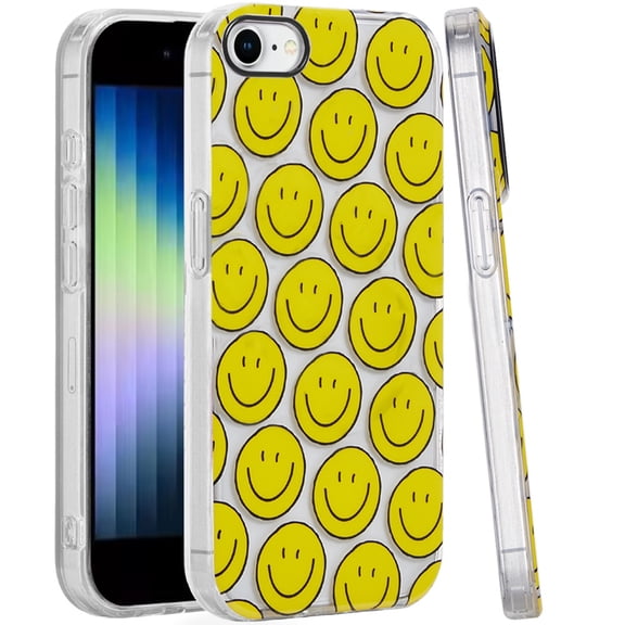 For iPhone SE 3 (2022) SE/8/7 Double Layer Design IMD TPU Case - Smiley Faces