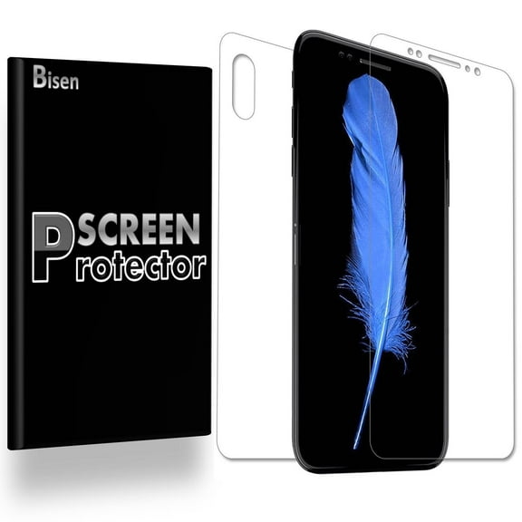 For iPhone X / iPhone 10 Year (2017 Release) [2-Pack BISEN] Full Body (Front + Back) Screen Protector, Full Coverage, Edge-To-Edge Protection, HD Clear, Anti-Scratch, Anti-Shock